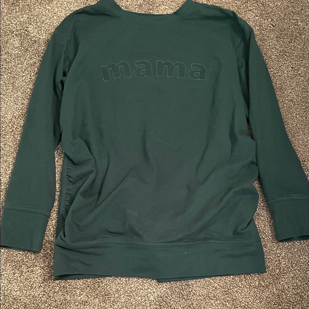 Green Embroidered Mama Sweatshirt